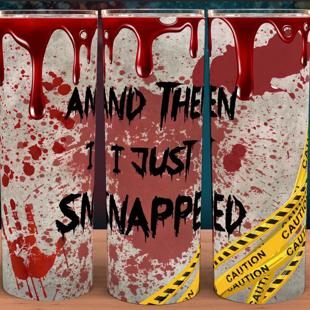 And then I just snapped crime scene coffee cup tumbler mug